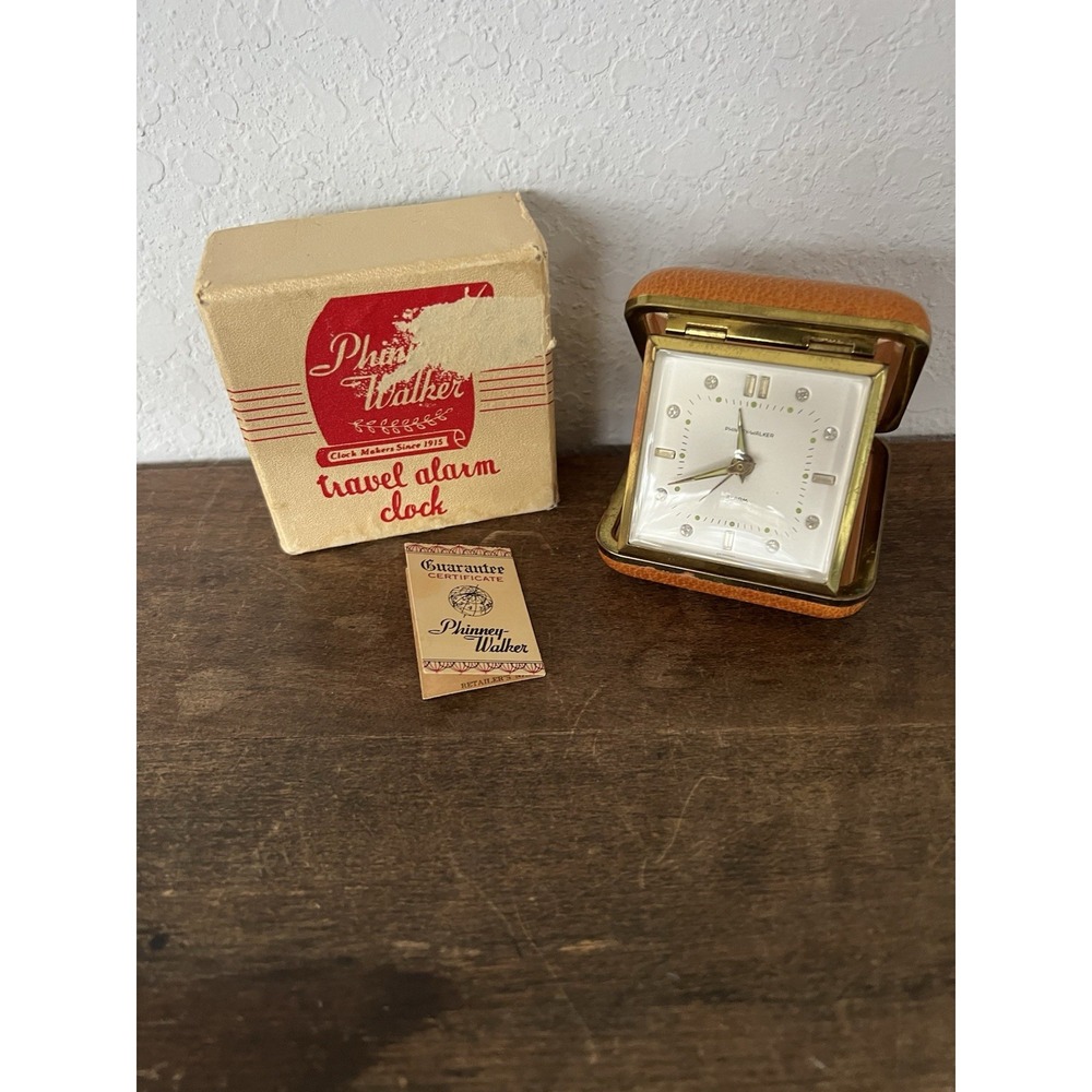 VTG MCM Phinney Walker Traveling Folding Alarm Clock‎ In Box Germany UNTESTED
